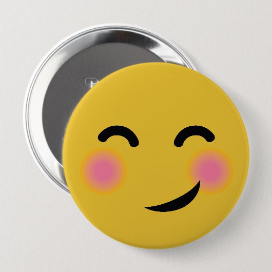 Super schattige verbluffende emoji ronde button 4,0 cm (Voorkant /achterkant)