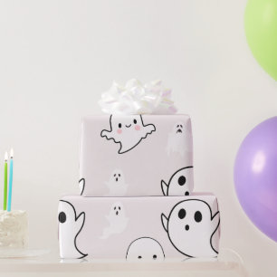 Super Schattige Witte Geesten Licht Beige Hallowee Cadeaupapier