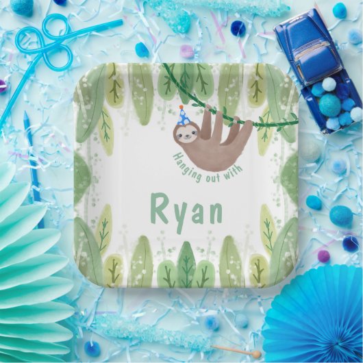 Super schattige zusjongen verjaardag papieren bordje (Feest)