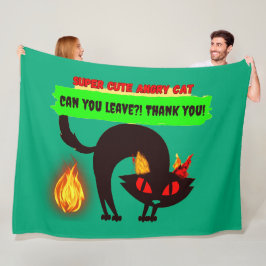 SUPER SCHATTIGEE BOZE KAT Fleece Deken! Deken