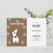 Super Schattigee Brown en Blue Terrier Baby shower Kaart (Staand voorkant)