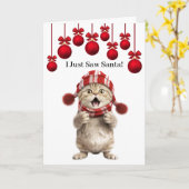 Super Schattigee Cat Christmas Wenskaart Kaart (Gele Bloem)