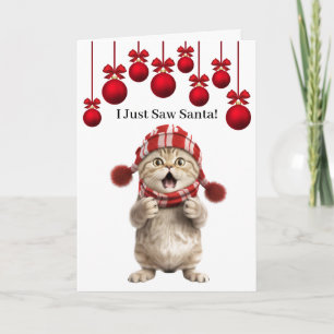 Super Schattigee Cat Christmas Wenskaart Kaart