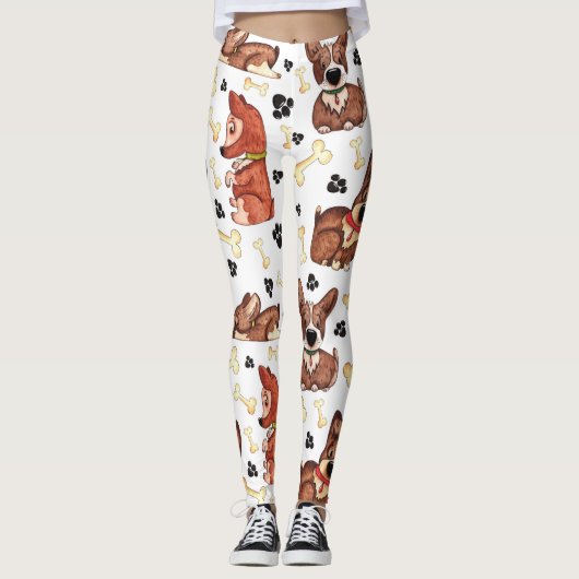 Super Schattigee Corgi Leggings (Voorkant)