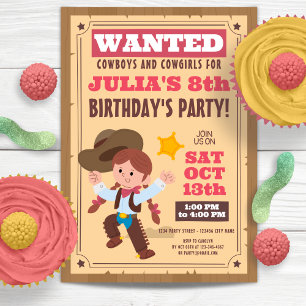 Super Schattigee Cowgirl verjaardagsfeestje Kaart