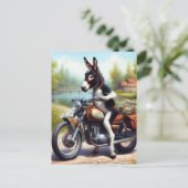 Super Schattigee Donkey Motorcycle Driver Briefkaart (Staand voorkant)