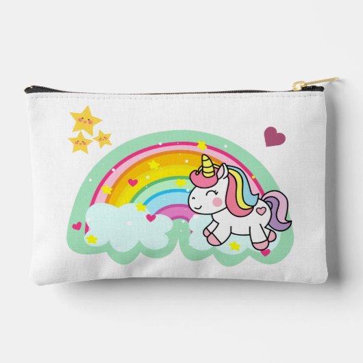 Super Schattigee eenhoorn en regenboog gepersonali Etui (Achterkant)