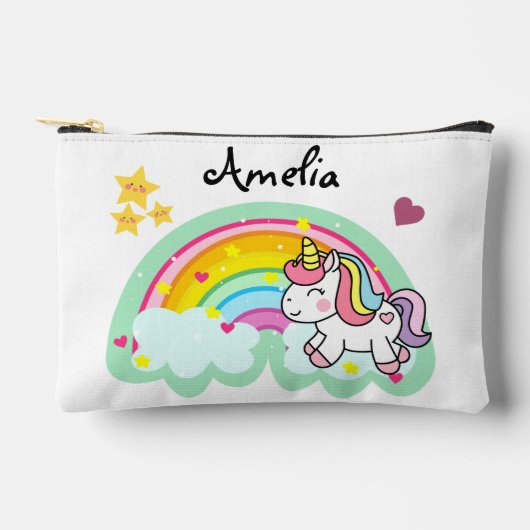Super Schattigee eenhoorn en regenboog gepersonali Etui (Voorkant)