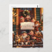 Super Schattigee familie tijdens Kerstmis Briefkaart (Voorkant / Achterkant)