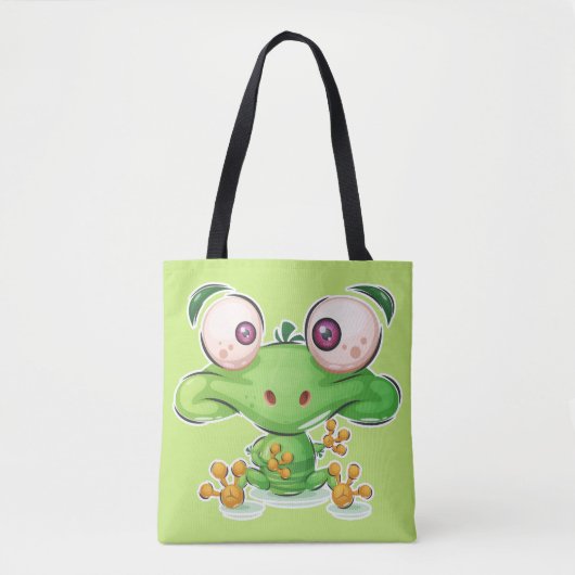 Super Schattigee Froggie Illustration Tote Bag (Voorkant)
