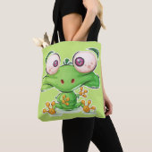 Super Schattigee Froggie Illustration Tote Bag (Dichtbij)
