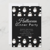 Super Schattigee Geesten & Sterren Halloween Dinne Kaart (Voorkant)