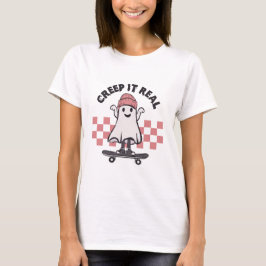 Super Schattigee Ghost Creep Het Echt Halloween T-shirt