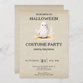 Super Schattigee Ghost  Halloween Kaart (Voorkant / Achterkant)