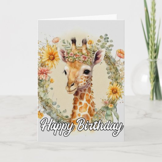Super Schattigee Giraffe | Gefeliciteerd Kaart (Voorkant)