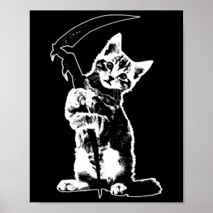 Super Schattigee Grim Reaper Cat Death Cat Funny G Poster