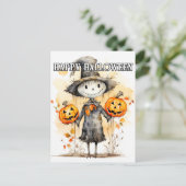 Super Schattigee Halloween popillustratie Briefkaart (Staand voorkant)