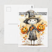 Super Schattigee Halloween popillustratie Briefkaart (Voorkant / Achterkant)