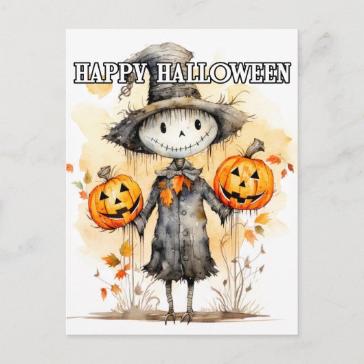Super Schattigee Halloween popillustratie Briefkaart (Voorkant)