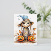 Super Schattigee Halloween vogelverschrikker Briefkaart (Staand voorkant)