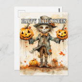 Super Schattigee Halloween vogelverschrikker illus Briefkaart (Voorkant / Achterkant)
