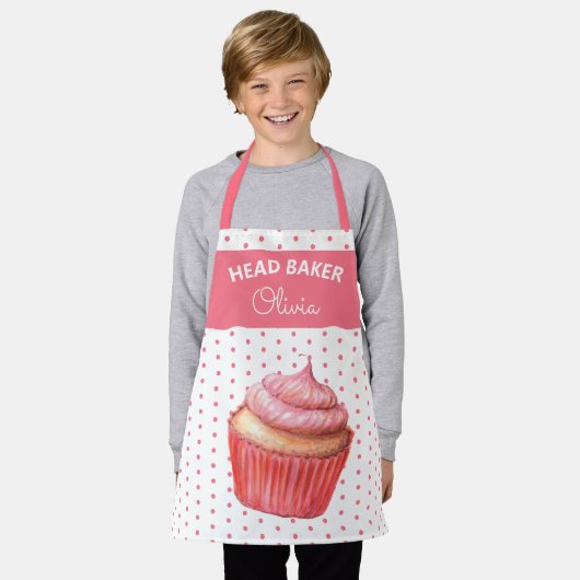 Super Schattigee hoofdbakker kleurrijke cupcake ba Schort (Gedragen)