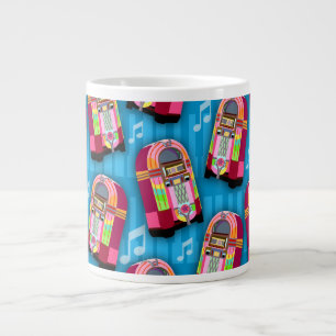 Super Schattigee Jukebox Time Fun Pattern Art Grote Koffiekop