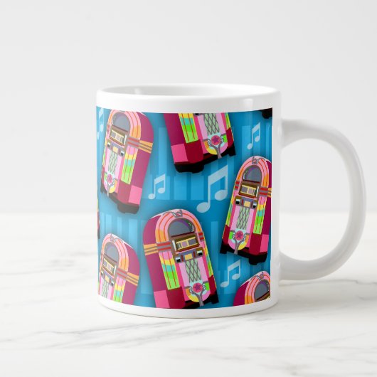 Super Schattigee Jukebox Time Fun Pattern Art Grote Koffiekop (Rechts)
