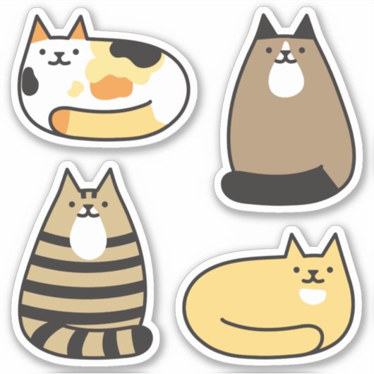 Super Schattigee Kawaii Cats Sticker (Voorkant)