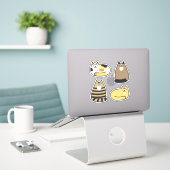 Super Schattigee Kawaii Cats Sticker (Laptop op bureau)