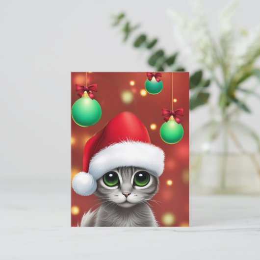 Super Schattigee Kerst Chihuahua Puppy Feestdagenkaart (Staand voorkant)