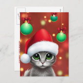 Super Schattigee Kerst Chihuahua Puppy Feestdagenkaart (Voorkant / Achterkant)