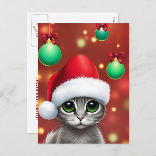 Super Schattigee Kerst Chihuahua Puppy Feestdagenkaart (Voorkant / Achterkant)