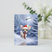 Super Schattigee Kerst Chihuahua Puppy Feestdagenkaart (Staand voorkant)