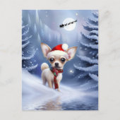 Super Schattigee Kerst Chihuahua Puppy Feestdagenkaart (Voorkant)