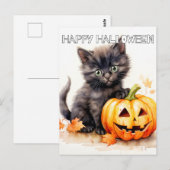 Super Schattigee kleine Halloween Kitten Briefkaart (Voorkant / Achterkant)