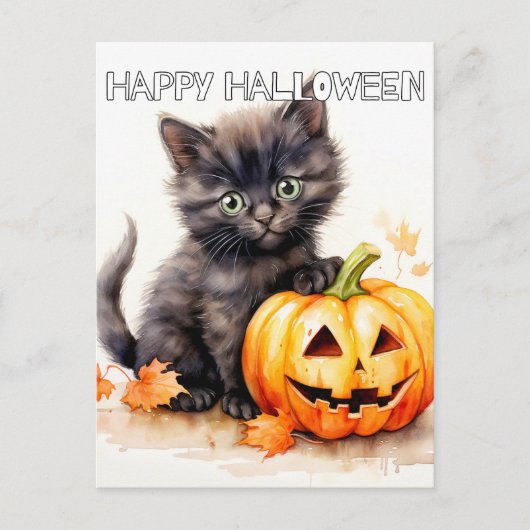 Super Schattigee kleine Halloween Kitten Briefkaart (Voorkant)