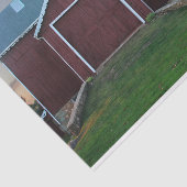 Super Schattigee kleine rode schuur witte geschulp Tissuepapier (Detail)