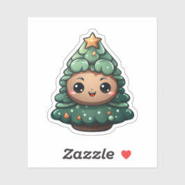 Super Schattigee lachende groene Baby kerstboom Sticker
