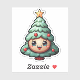 Super Schattigee lachende groene kerstboom Sticker