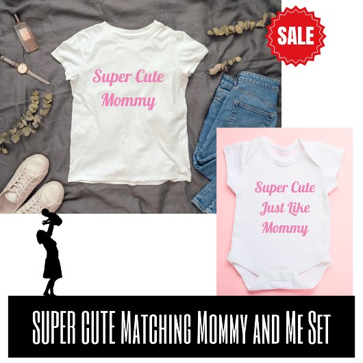 Super Schattigee Mama Mini Matching Set T-shirt