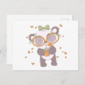 Super Schattigee Panda met oogbal Drink Halloween Feestdagenkaart (Voorkant / Achterkant)