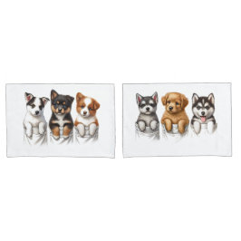 Super Schattigee pockets vol met Puppies Kussensloop