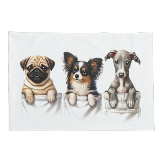 Super Schattigee pockets vol met Puppies Kussensloop (Achterkant-Rechts)