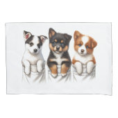 Super Schattigee pockets vol met Puppies Kussensloop (Voorkant-Links)