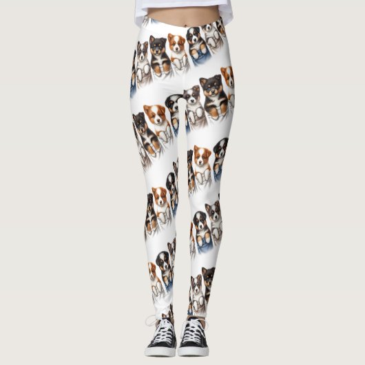 Super Schattigee pockets vol met Puppies Leggings (Voorkant)