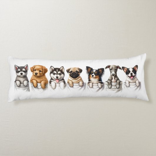 Super Schattigee pockets vol met Puppies Lichaamskussen (Achterkant)