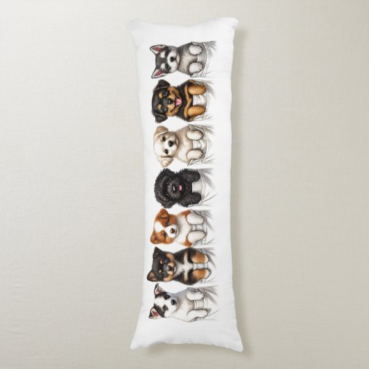 Super Schattigee pockets vol met Puppies Lichaamskussen (Voorkant Verticaal)