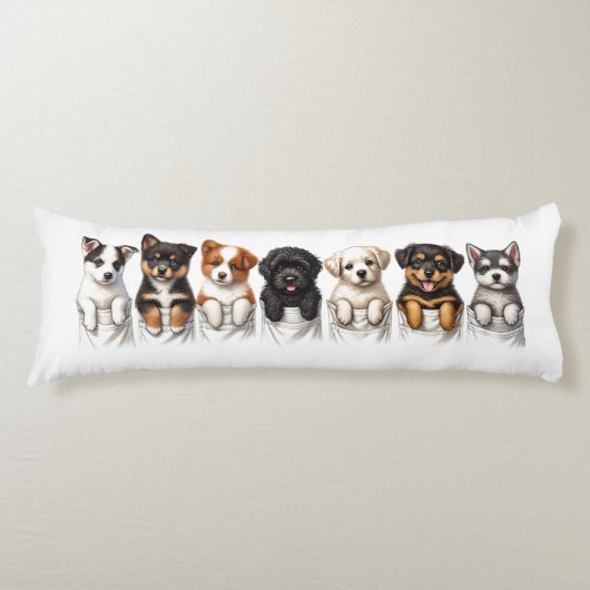 Super Schattigee pockets vol met Puppies Lichaamskussen (Voorkant)