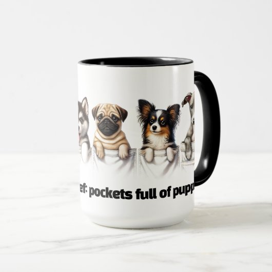 Super Schattigee pockets vol met Puppies Mok (Voorkant rechts)